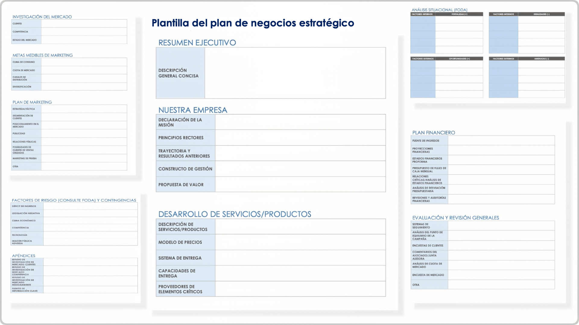  plantilla de plan de negocios estratégico