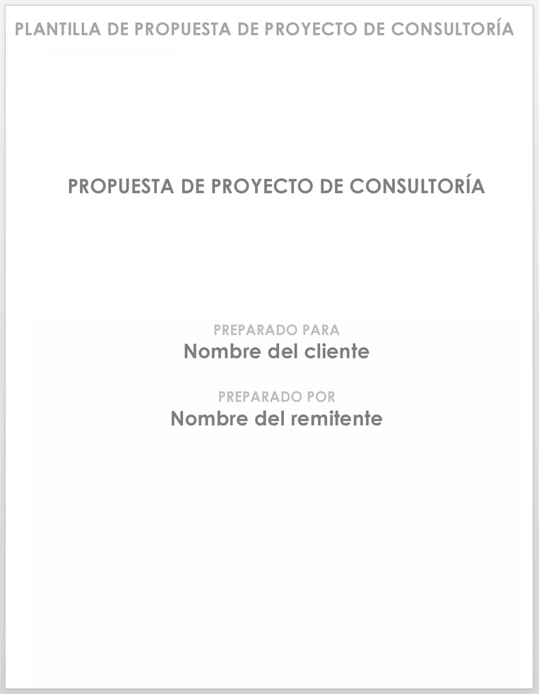 Plantilla de Propuesta de Proyecto de Consultoría