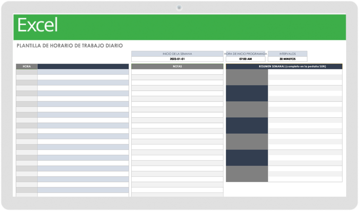 HORARIO DE TRABAJO DIARIO