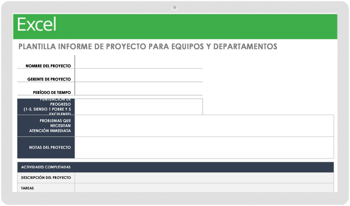 INFORMES DE PROYECTO PARA EQUIPOS Y DEPARTAMENTOS