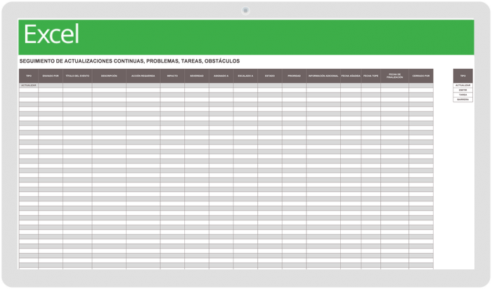 SEGUIMIENTO DE ACTUALIZACIONES DE PROBLEMAS EN CURSO TAREAS