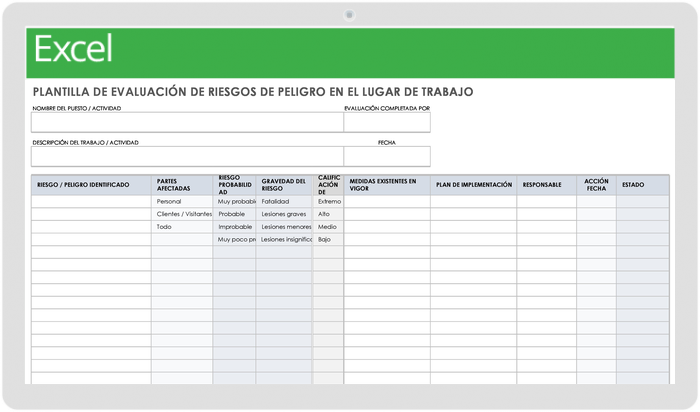 EVALUACIÓN DE RIESGOS DE PELIGROS EN EL LUGAR DE TRABAJO